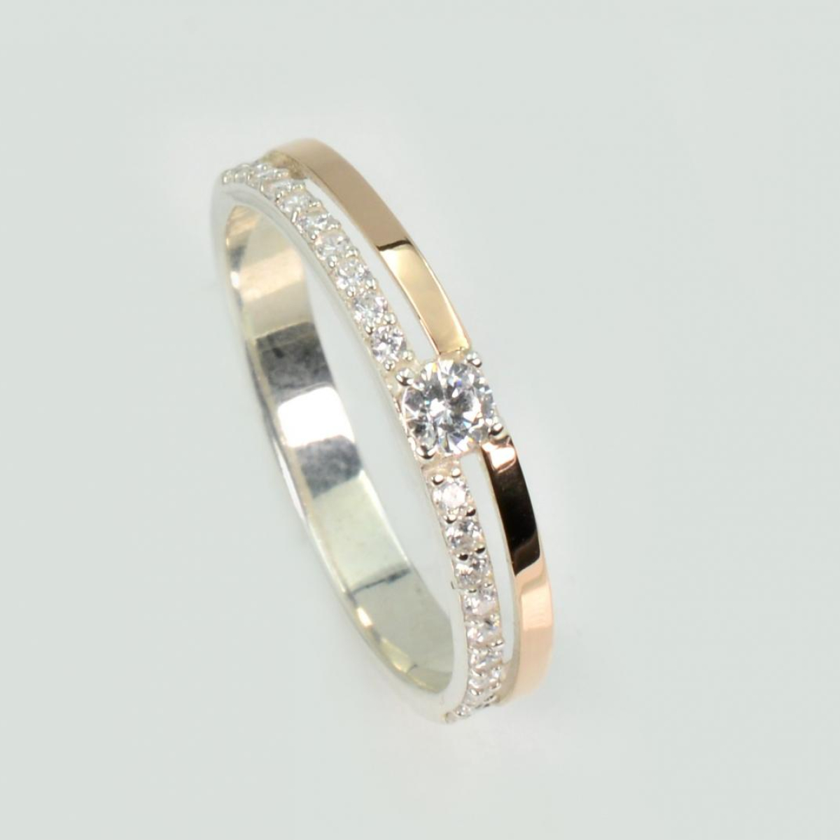 Обручальное кольцо с золотыми пластинами (Обр63)