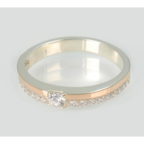 Обручальное кольцо с золотыми пластинами (Обр63)