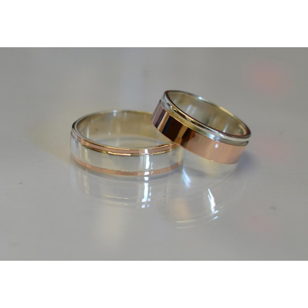 Пара серебряных обручальных колец (Обр6Обр10)