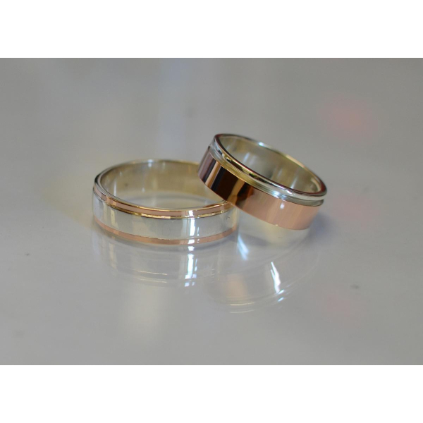 Пара серебряных обручальных колец (Обр6Обр10)