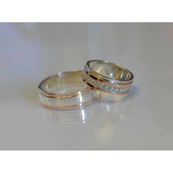 Пара серебряных обручальных колец (Обр6Обр9)