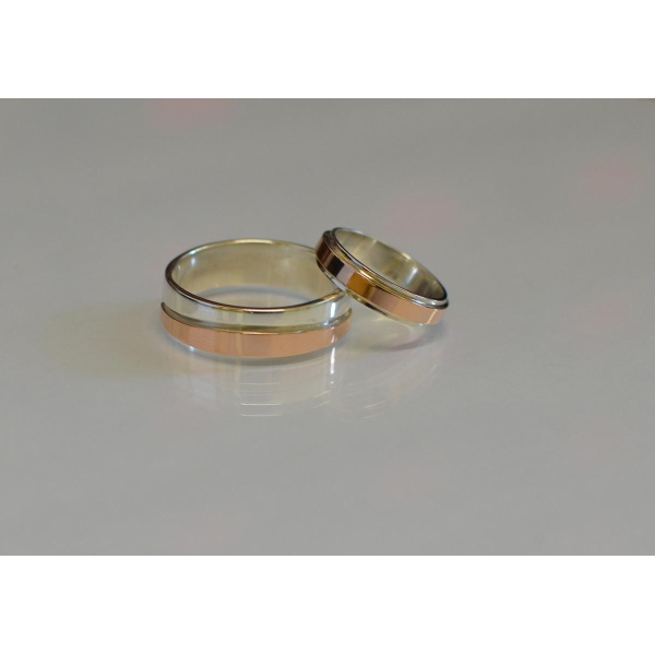 Пара серебряных обручальных колец (Обр8Обр4)