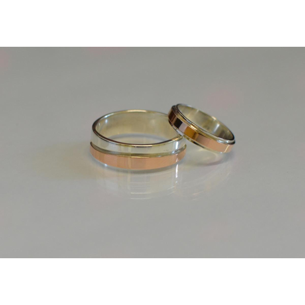 Пара серебряных обручальных колец (Обр8Обр4)