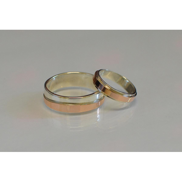 Пара серебряных обручальных колец (Обр8Обр4)