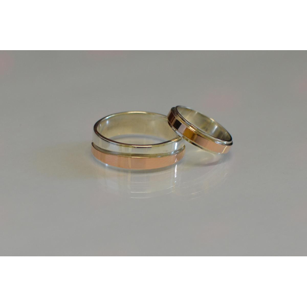 Пара серебряных обручальных колец (Обр8Обр4)