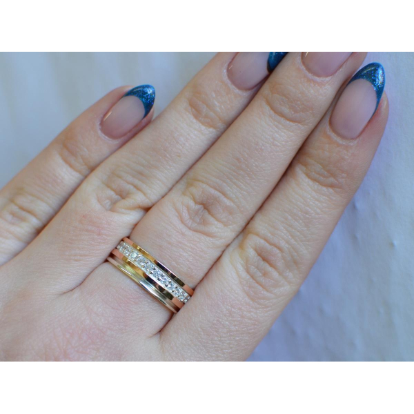 Обручальное кольцо из серебра с золотом (Обр9)