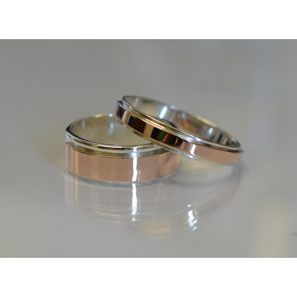 Пара серебряных обручальных колец (Обр4Обр10)