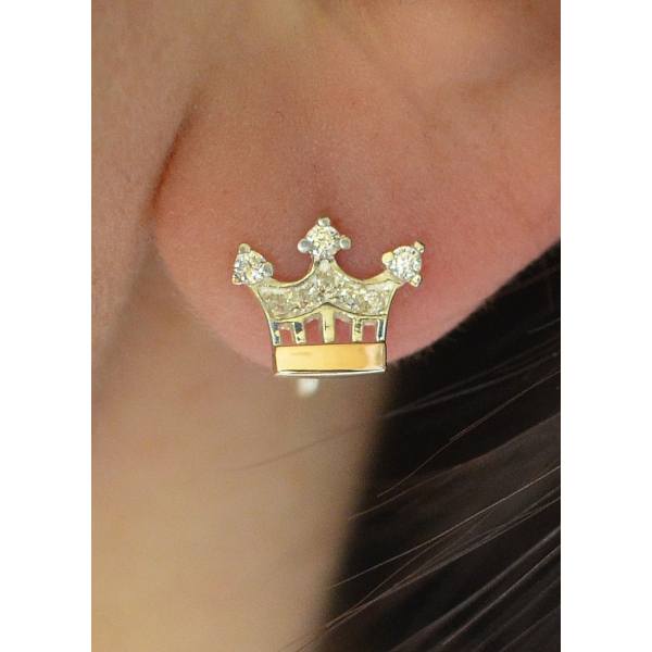 Серебряные пусеты с золотыми вставками (Вк-1)