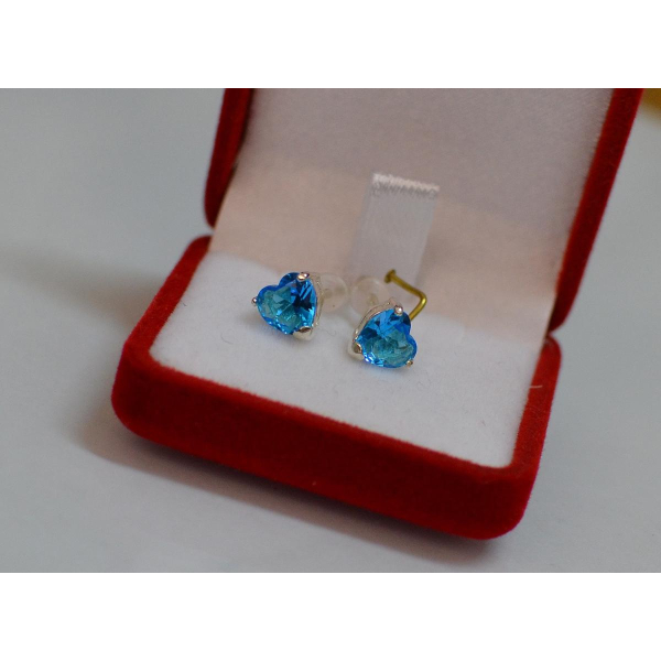 Серебряные пусеты с силиконовой застежкой (Вк-16)