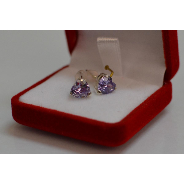 Серебряные пусеты с силиконовой застежкой (Вк-16)