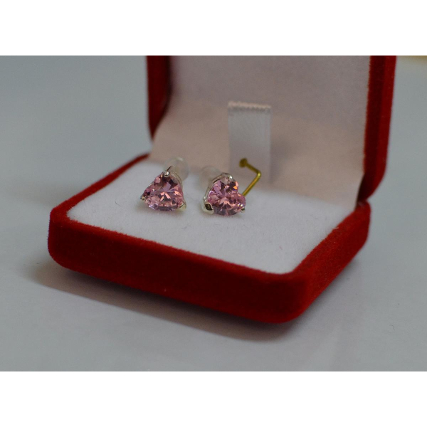 Серебряные пусеты с силиконовой застежкой (Вк-16)