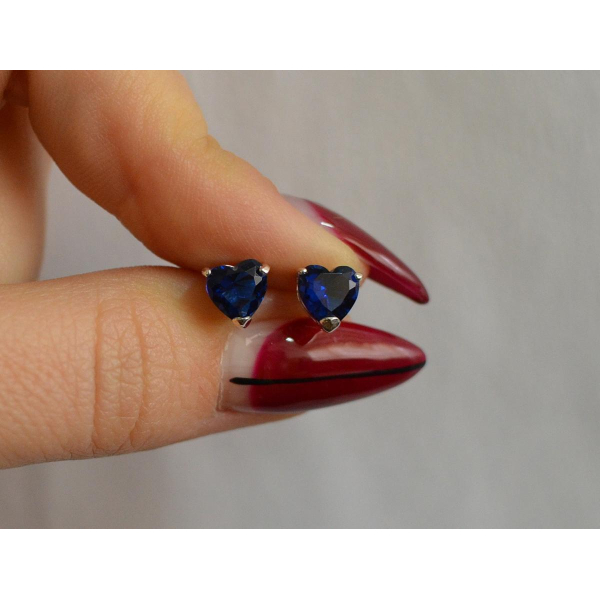 Серебряные пусеты с силиконовой застежкой (Вк-16)