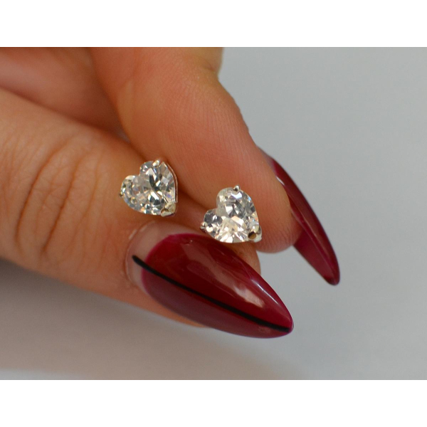 Серебряные пусеты с силиконовой застежкой (Вк-16)