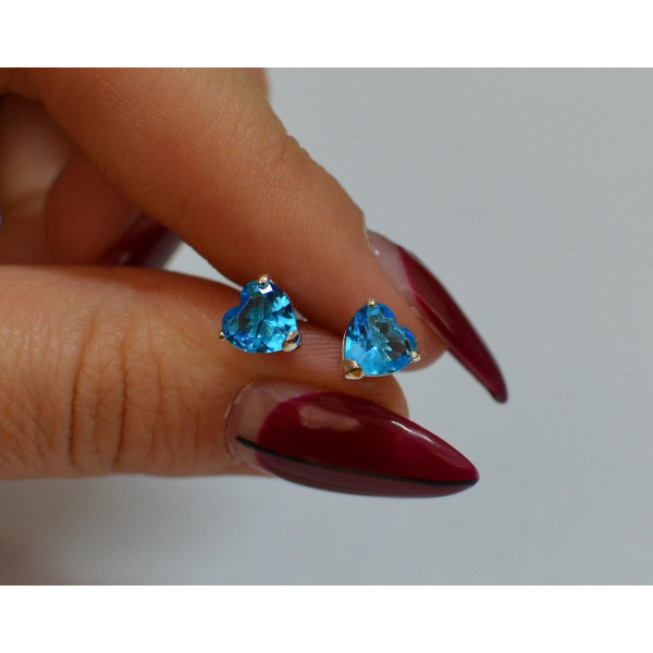 Серебряные пусеты с силиконовой застежкой (Вк-16)