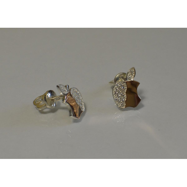 Серьги-гвоздики из серебра с золотыми вставками (Вк-2)