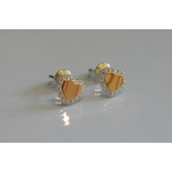 Серьги-вкрутки серебряные с золотыми пластинами (Вк-3)