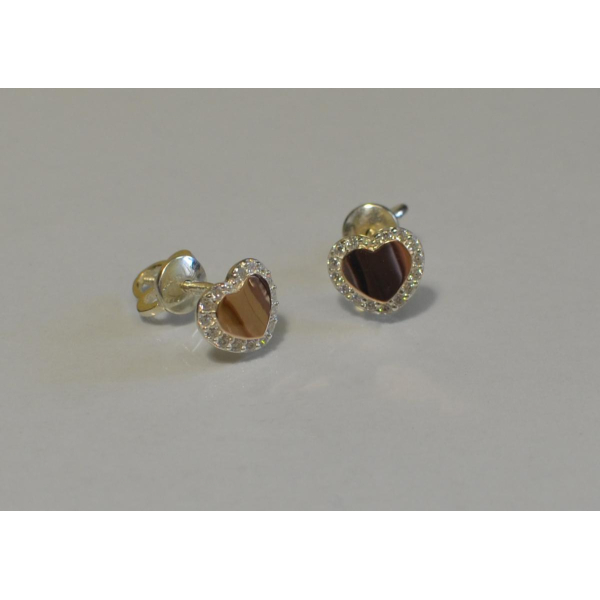 Серьги-вкрутки серебряные с золотыми пластинами (Вк-3)