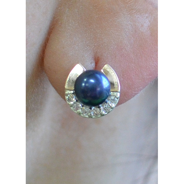 Серьги гвоздики с жемчугом (Вк-8)