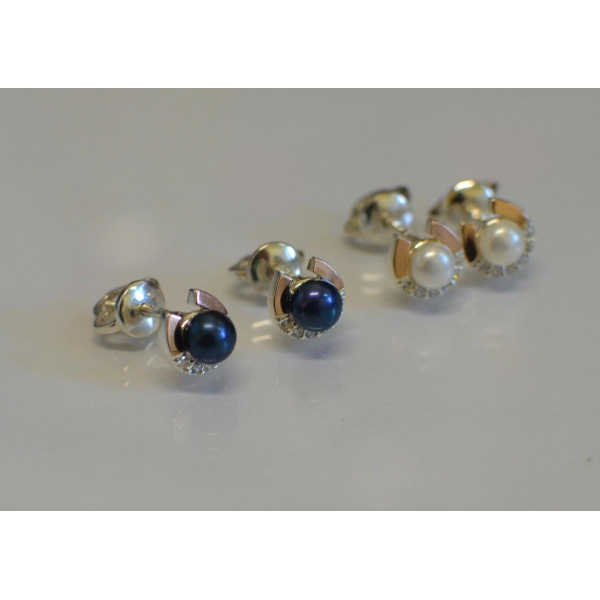 Серьги гвоздики с жемчугом (Вк-8)