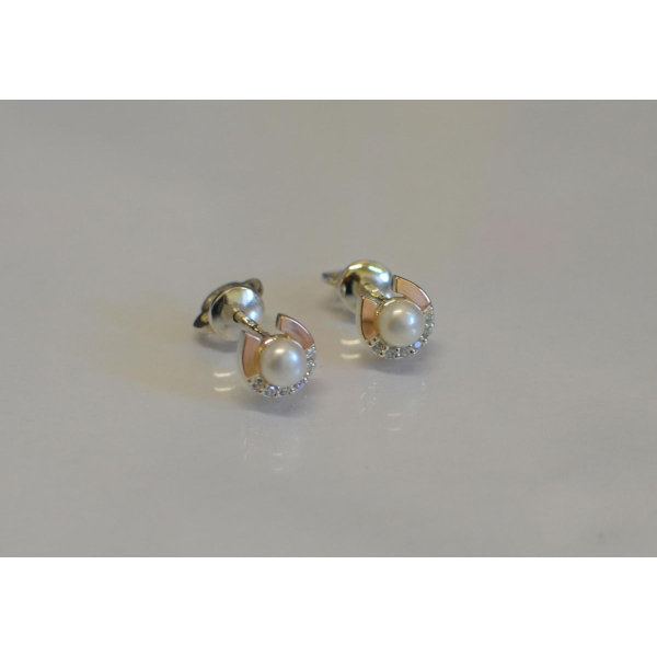 Серьги гвоздики с жемчугом (Вк-8)