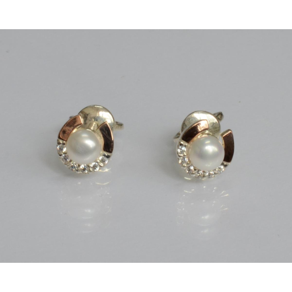 Серьги гвоздики с жемчугом (Вк-8)