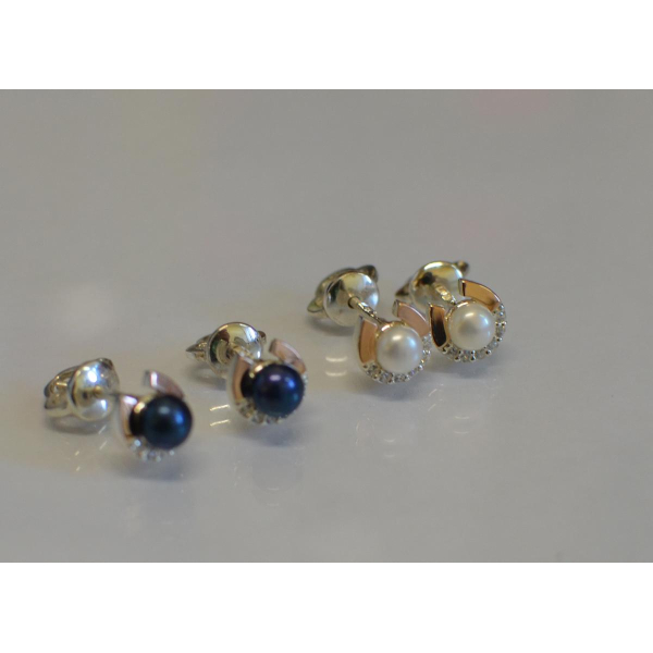 Серьги гвоздики с жемчугом (Вк-8)