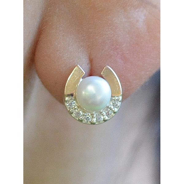 Серьги гвоздики с жемчугом (Вк-8)