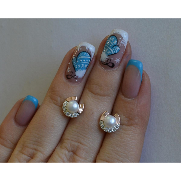 Серьги гвоздики с жемчугом (Вк-8)