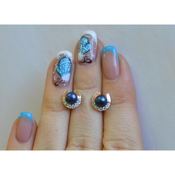 Серьги гвоздики с жемчугом (Вк-8)