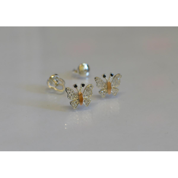 Серьги-гвоздики бабочки (Вк10)