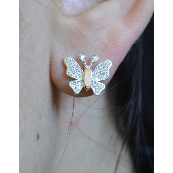 Серьги-гвоздики бабочки (Вк10)