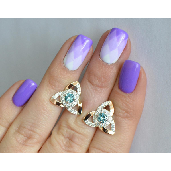 Серьги гвоздики из серебра (Вк14)