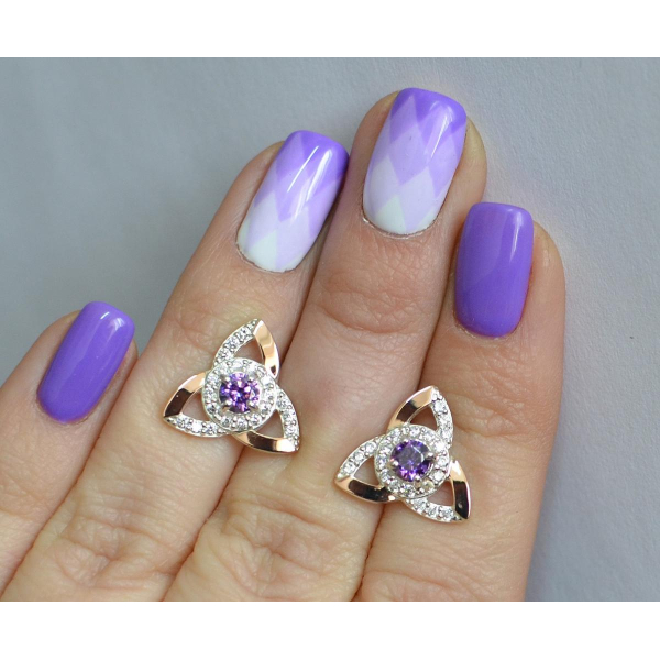 Серьги гвоздики из серебра (Вк14)