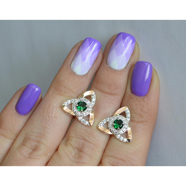 Серьги гвоздики из серебра (Вк14)