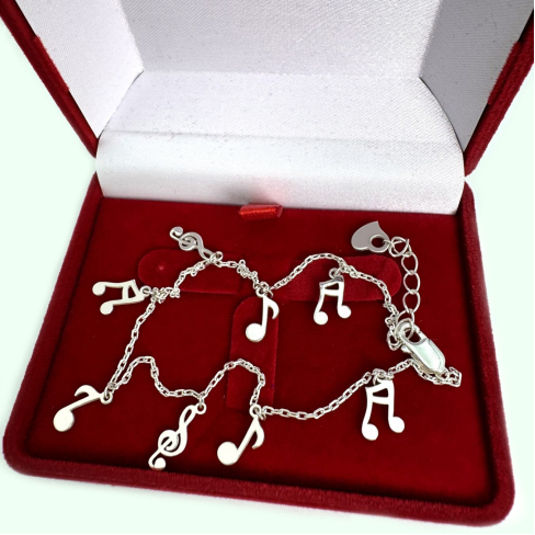 Серебряный браслет на ногу, Бр1045