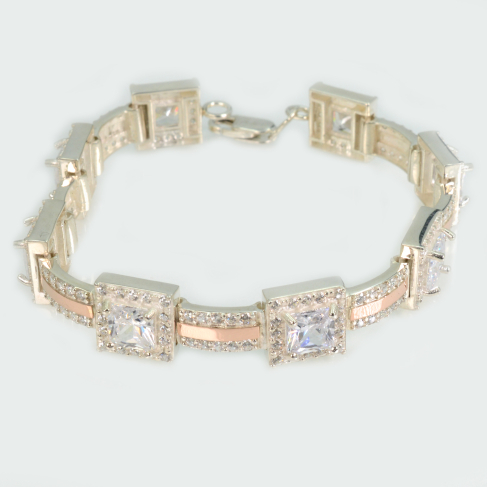 Браслет срібло з золотом