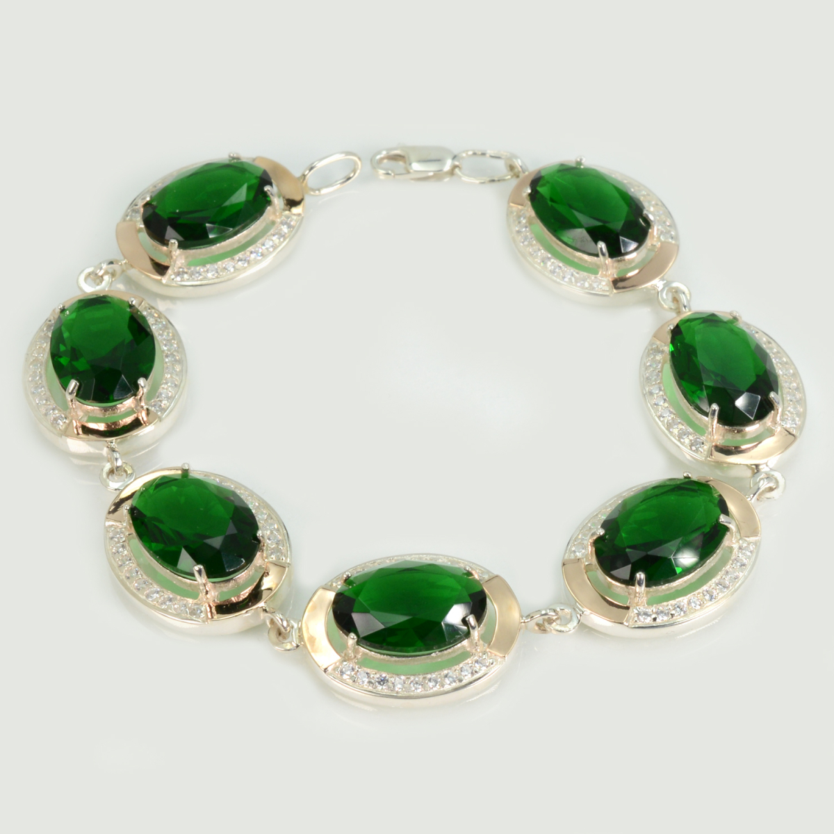 Серебряный браслет с золотом (Бр21)