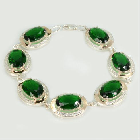 Серебряный браслет с золотом