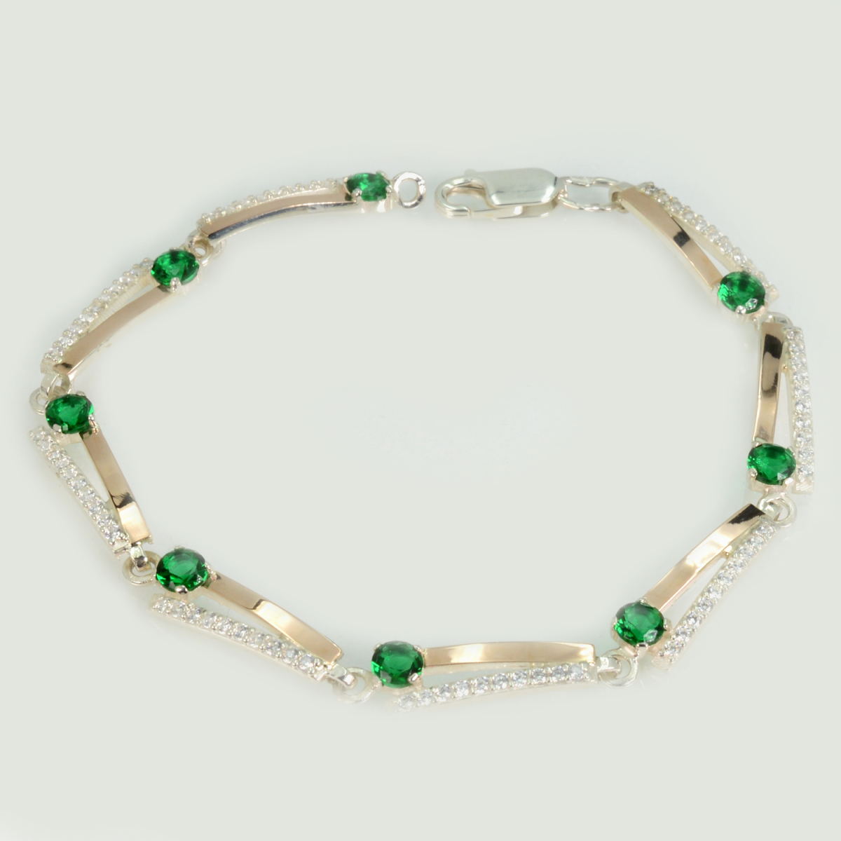 Браслет из серебра с золотом (бр25)