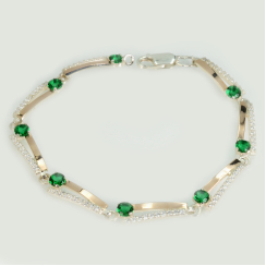 Браслет из серебра с золотом