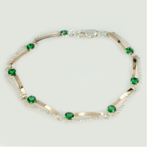 Браслет из серебра с золотом