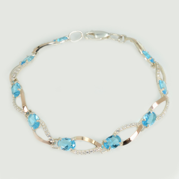 Браслет из серебра с золотом (бр26)