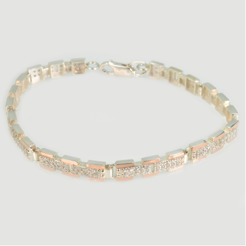 Браслет из серебра с золотом