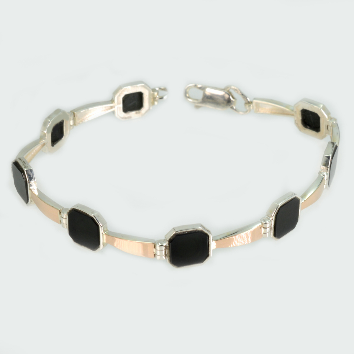 Серебряный браслет с ониксом (бр31)