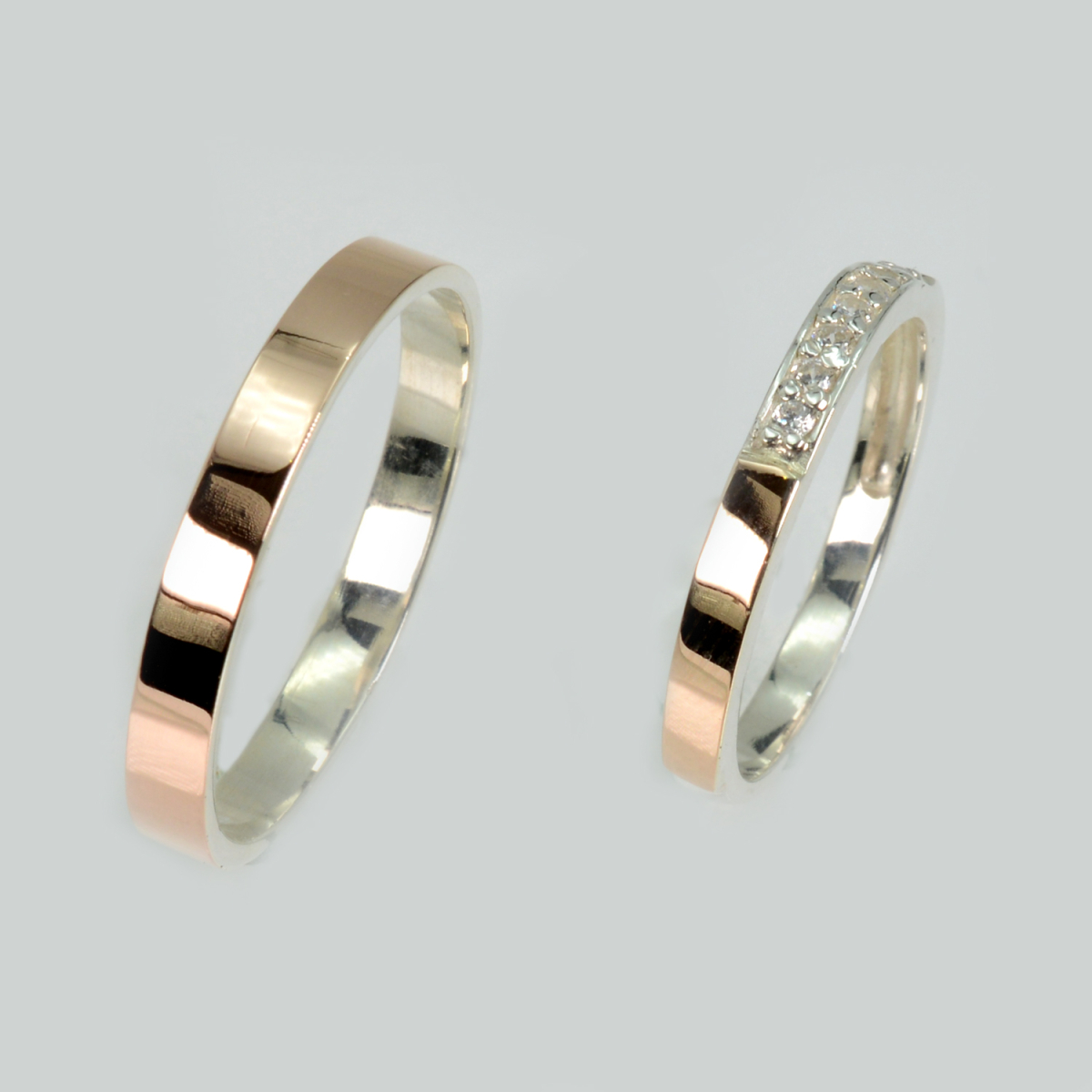 Пара обручальных колец из серебра (Обр1052к)