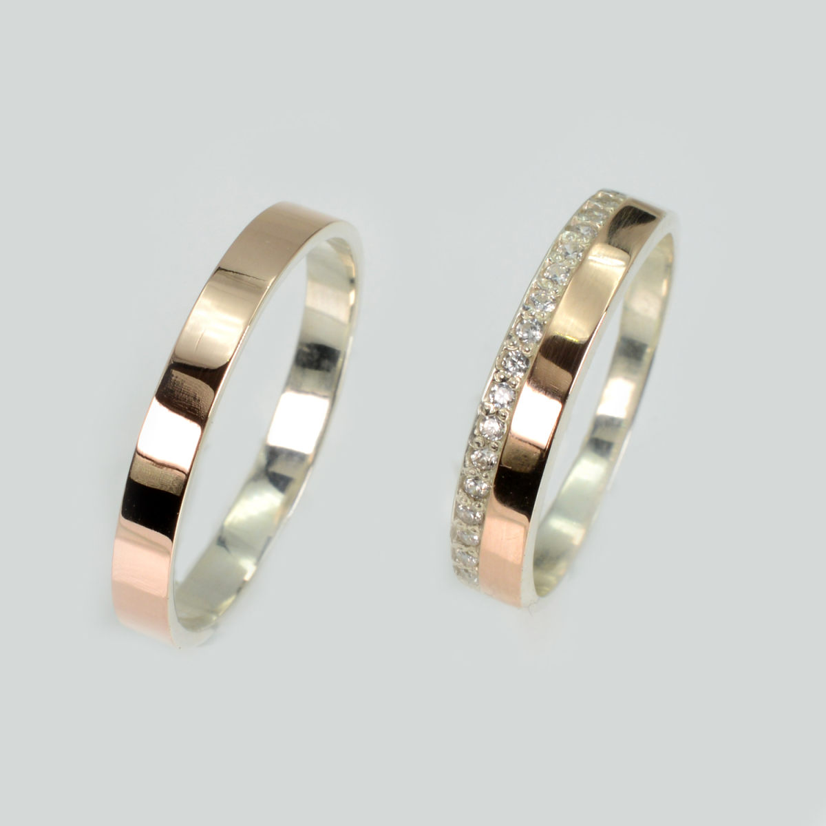 Пара серебряных обручальных колец (Обр1098к)