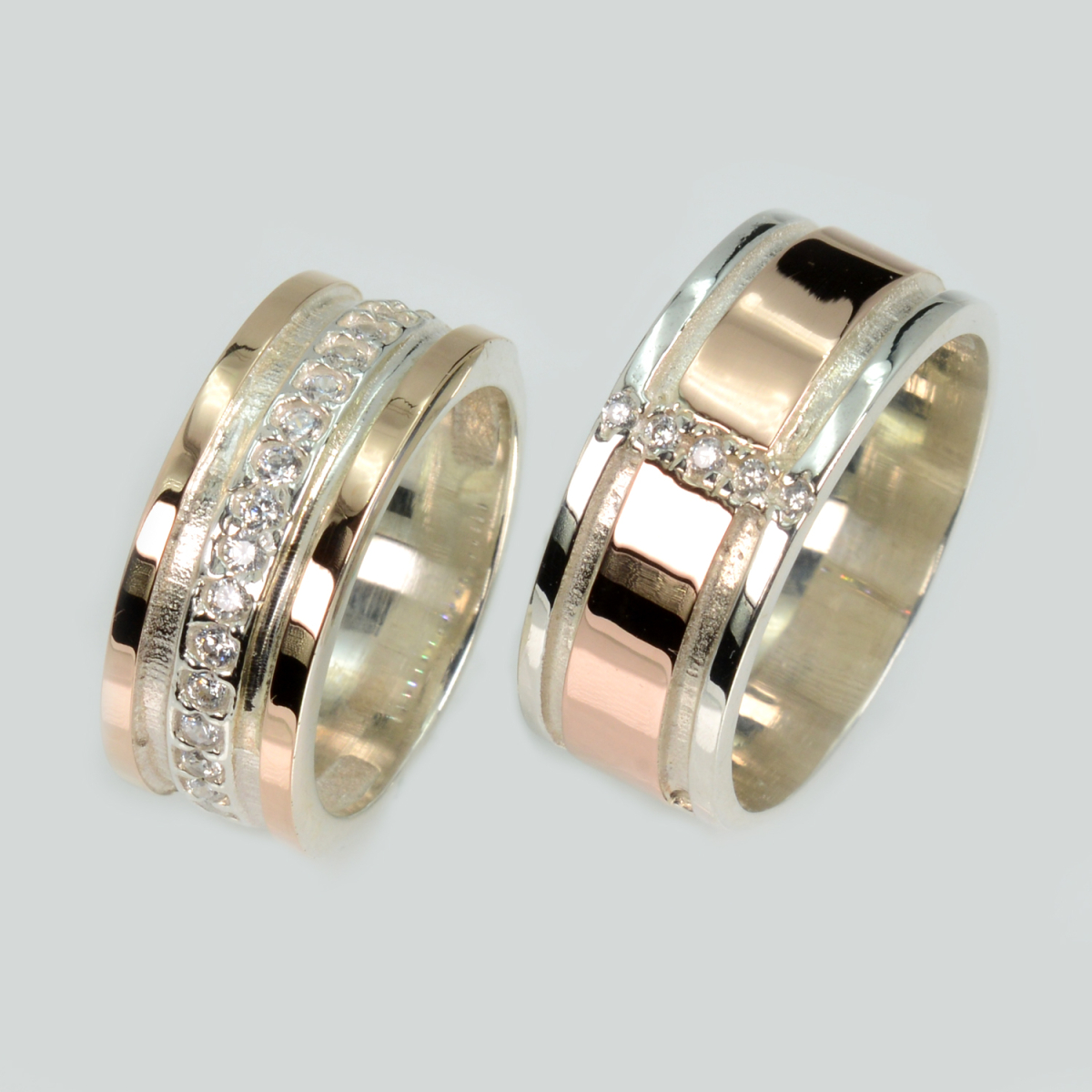 Пара обручальных колец из серебра (Обр1216)