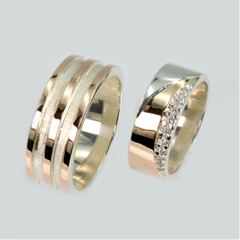 Пара обручальных колец из серебра