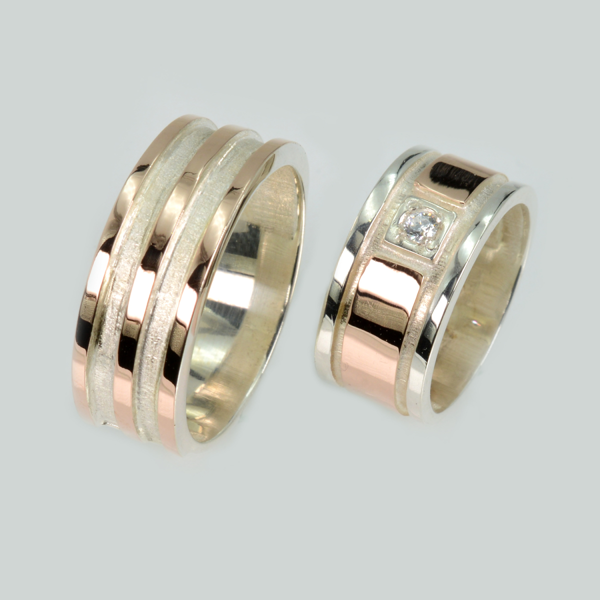 Пара обручальных колец из серебра (Обр1317)