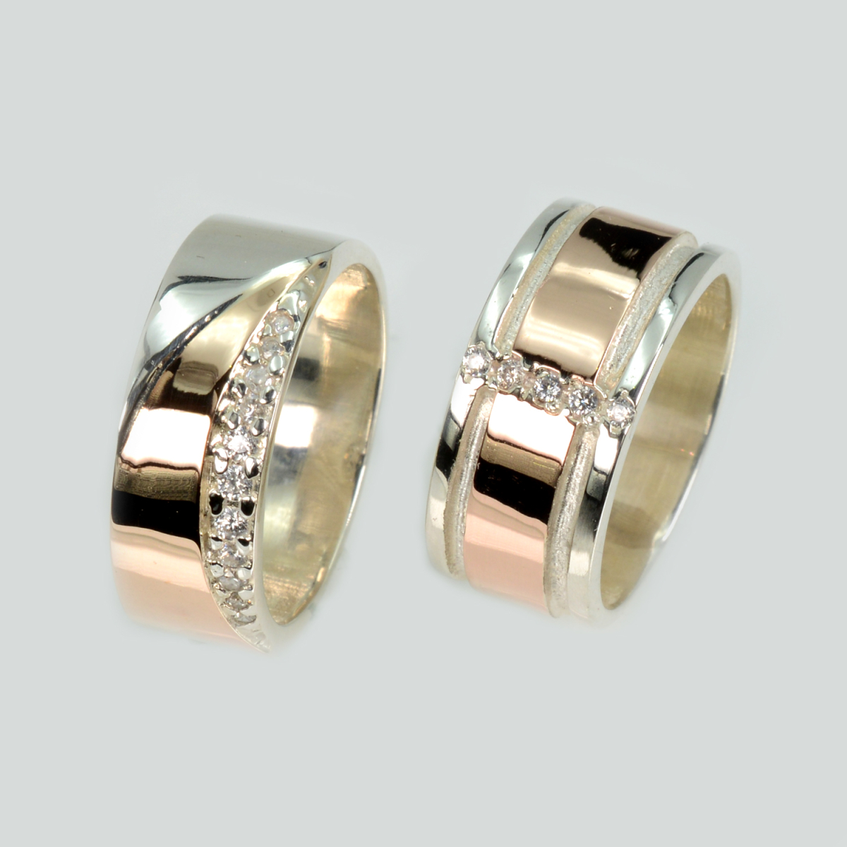 Пара обручальных колец из серебра (Обр1416)